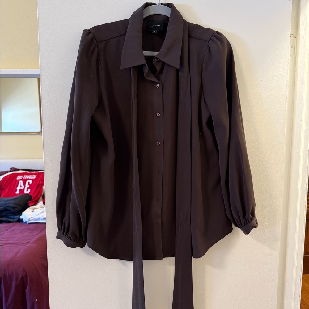 Alex Marie Button Down with Bow Detail
